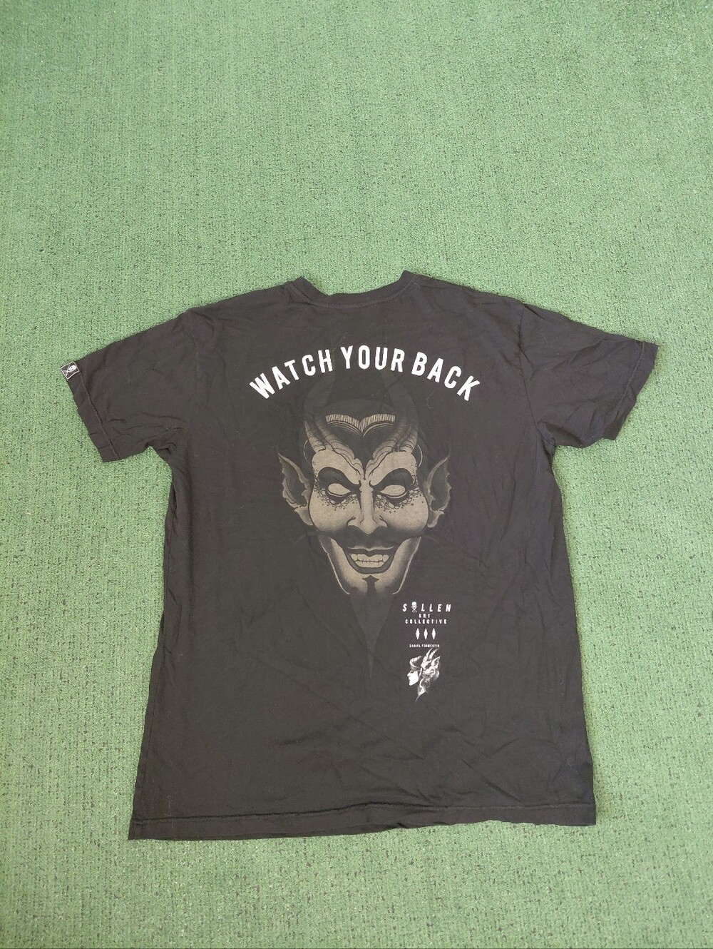 Sullen Art Collective Watch Your Back Devil Artwork Grunge Goth Streetwear Black